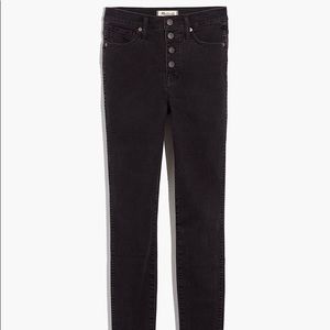 Madewell 10" High-Rise Skinny Jeans Berkeley Black: Button-Through Edition sz 28